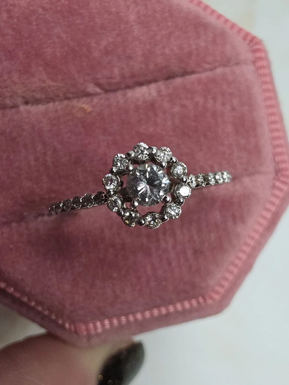 Kay Jewlers dainty 10k White Gold Diamond Engagement Ring